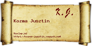 Kozma Jusztin névjegykártya